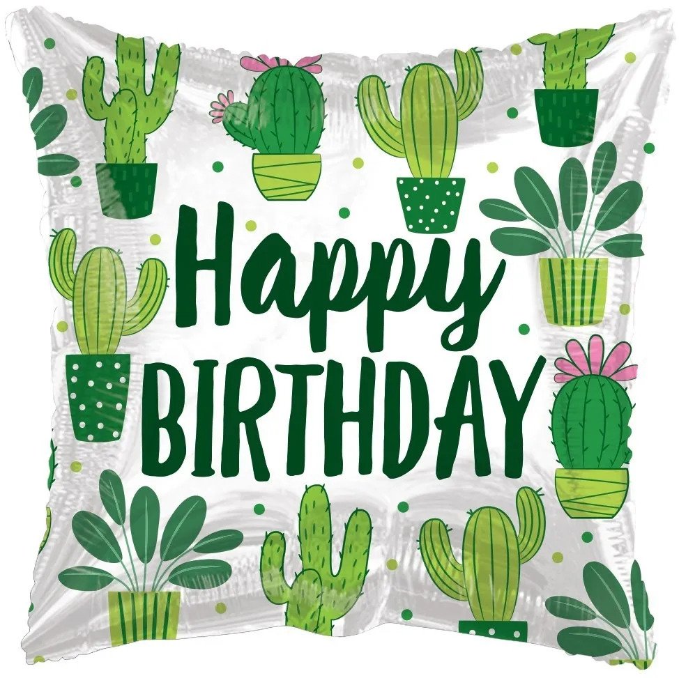 Birthday Cactus Balloon ECO ONE (18") (x10)