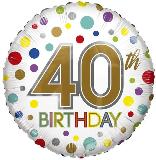Birthday Age 40 - Eco Balloon (18") (x10)