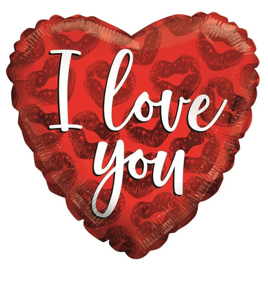 I Love You Red Kisses ECO Balloon (18") (x10)
