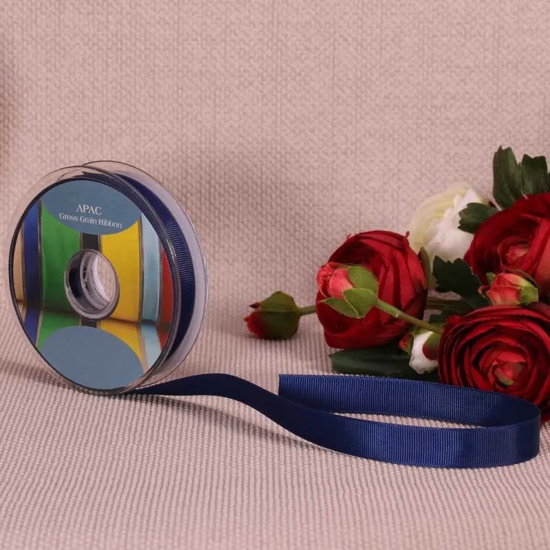 Navy Blue Gross Grain Ribbon (15mm x 20m)