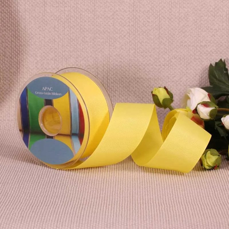 Yellow Gross Grain Ribbon (38mm x 20m)