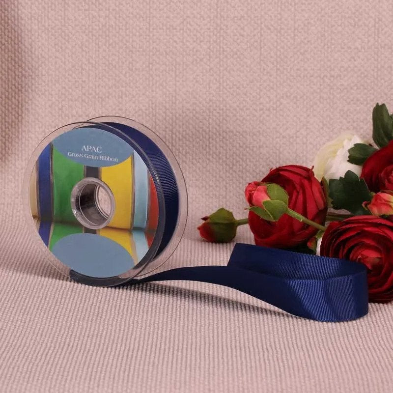 Navy Blue Gross Grain Ribbon (25mm x 20m)