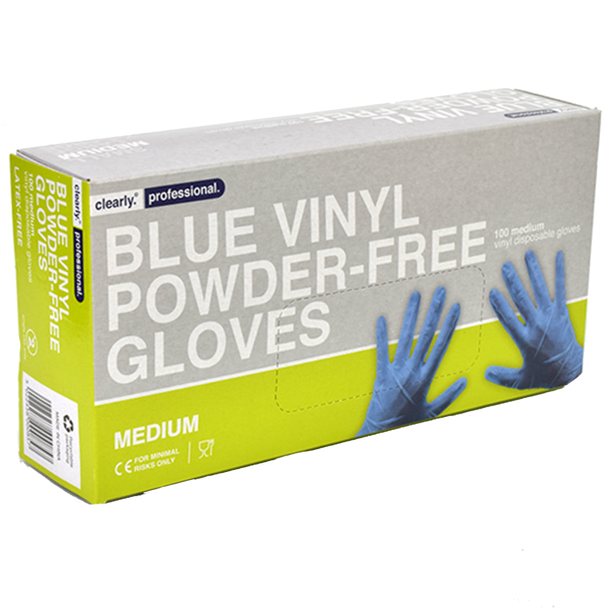 Blue Vinyl Powder Free Gloves Medium