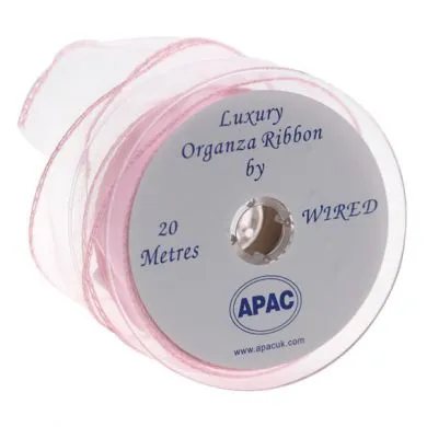 Baby Pink Wired Edge Organza Ribbon