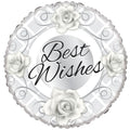 Best Wishes Silver Roses (18") (x10)