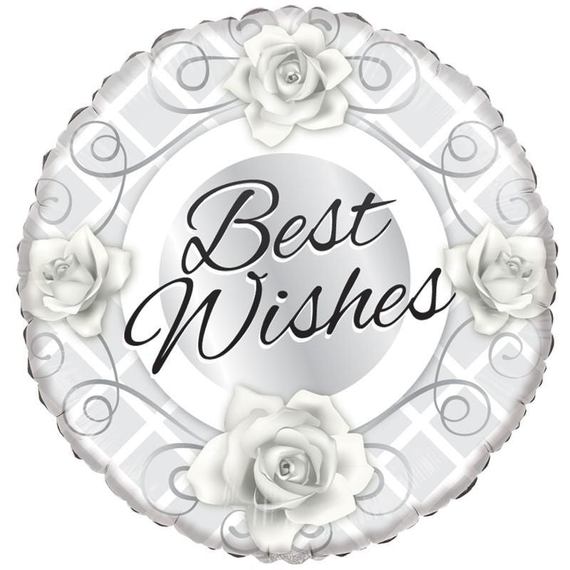 Best Wishes Silver Roses (18") (x10)