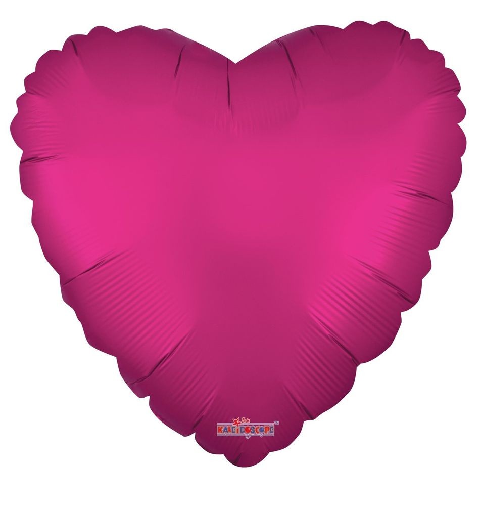Solid Matt Heart Balloon Hot Pink (18") (x10)