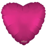 Solid Matt Heart Balloon Hot Pink (18") (x10)