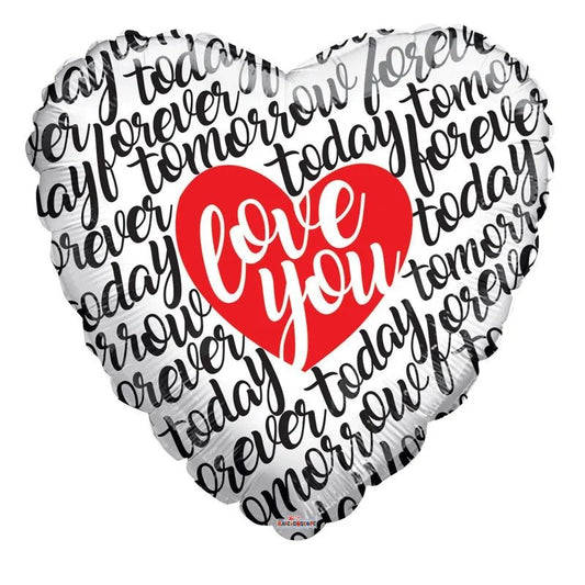 Love You Script Heart Supershape (36") (x5)