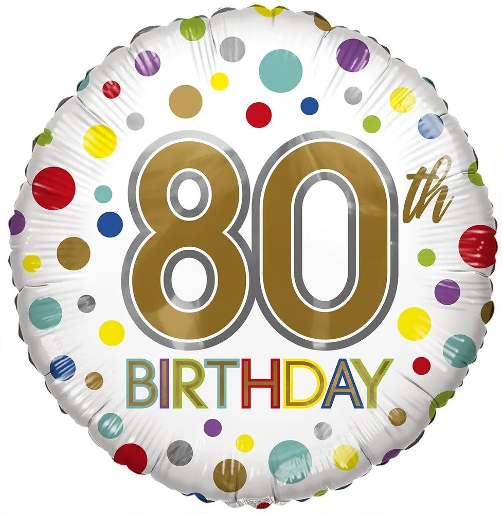Birthday Age 80 - Eco Balloon (18") (x10)