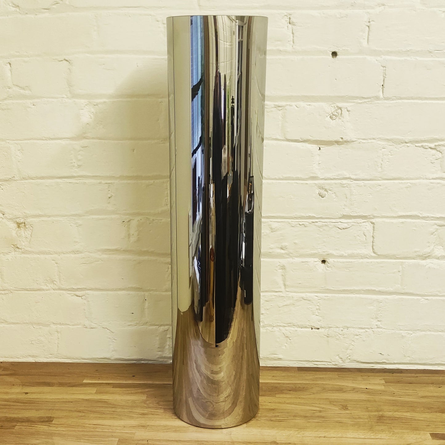 Silver Cylinder Vase (H70xD15cm)