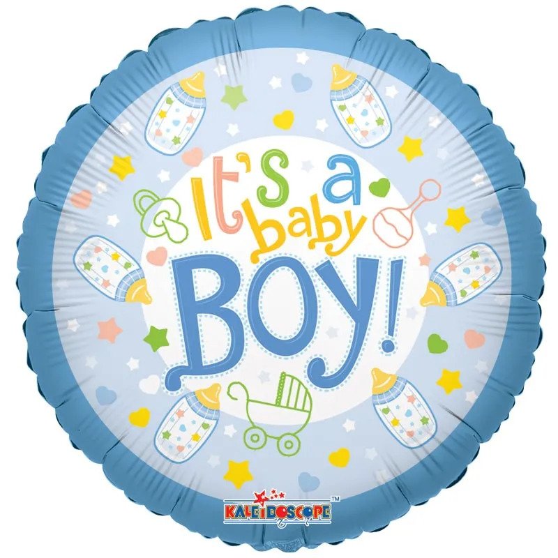 Baby Bottle Boy Balloon (18") (x10)