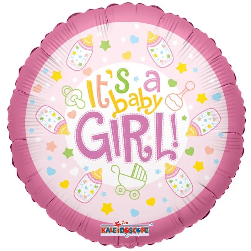 Baby Bottle Girl Balloon (18") (x10)