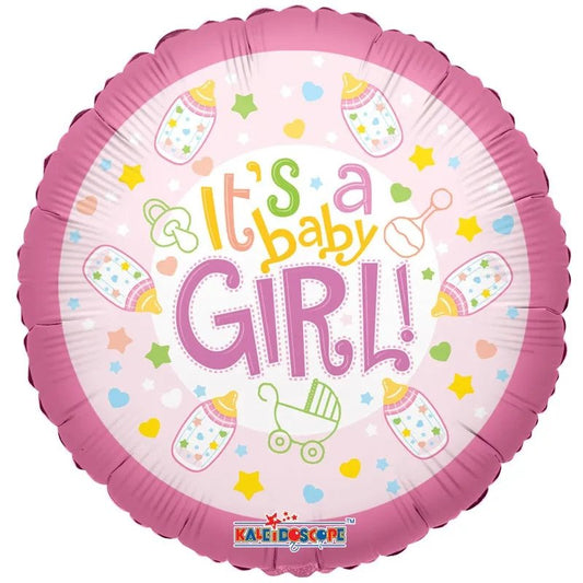 Baby Bottle Girl Balloon (18") (x10)