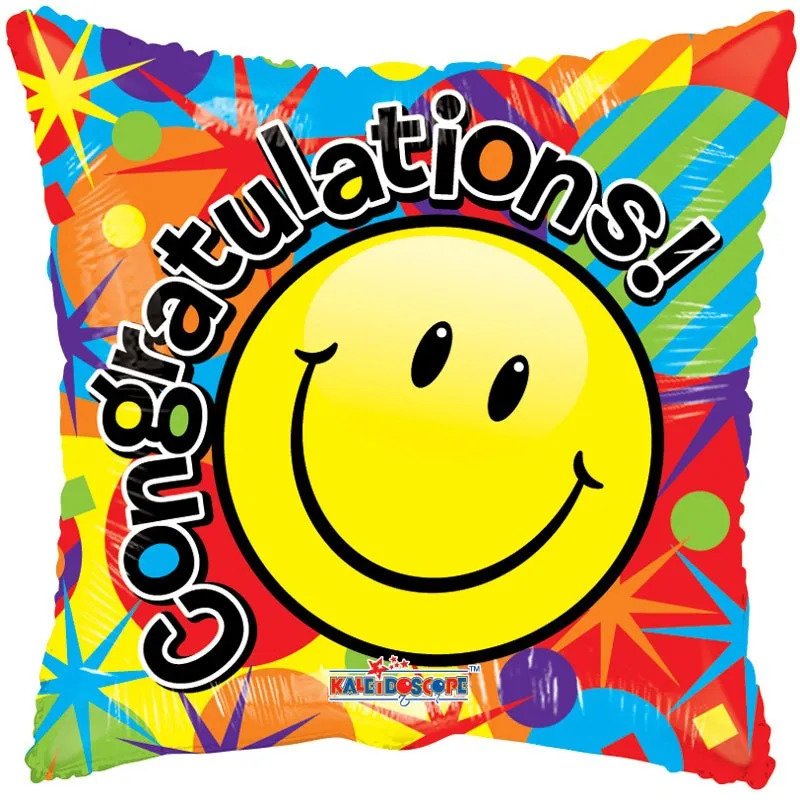 Smiley Congratulations Balloon (18") (x10)