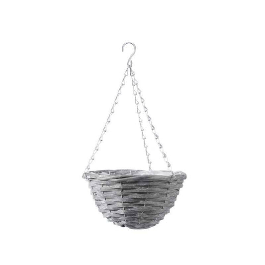 Grey Wash Willow Core Hanging Basket (10 inch)