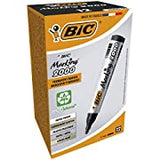 BIC Permanent Marker Pen Chiselled Tip Black (PK12) (x1)