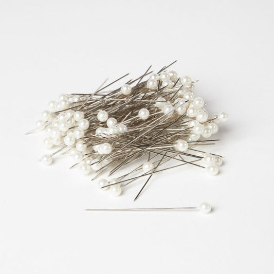 White Pearl Headed Pins (6cm) (x10)