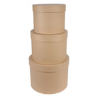 Kraft Hat Box (Set of 3) (Largest D19xH14.4cm)