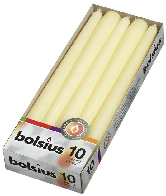 Bolsius Tapered Candles Ivory 245/24mm (PK10)