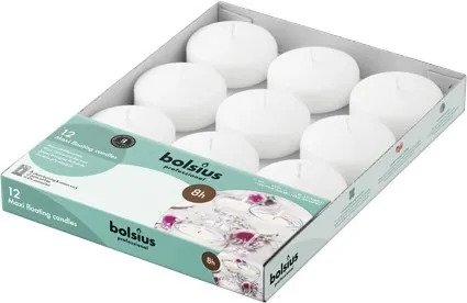 Bolsius Maxi Floating Candles White (12pcs)