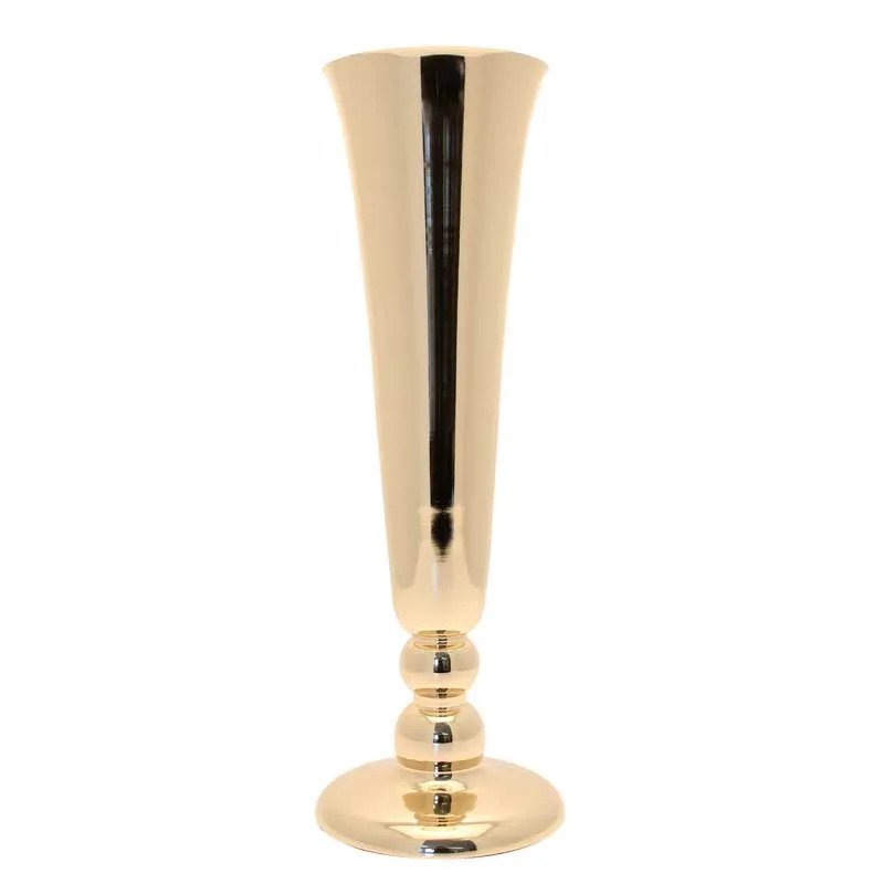 Gold Plated Conic Vase (H50cm) (x1)