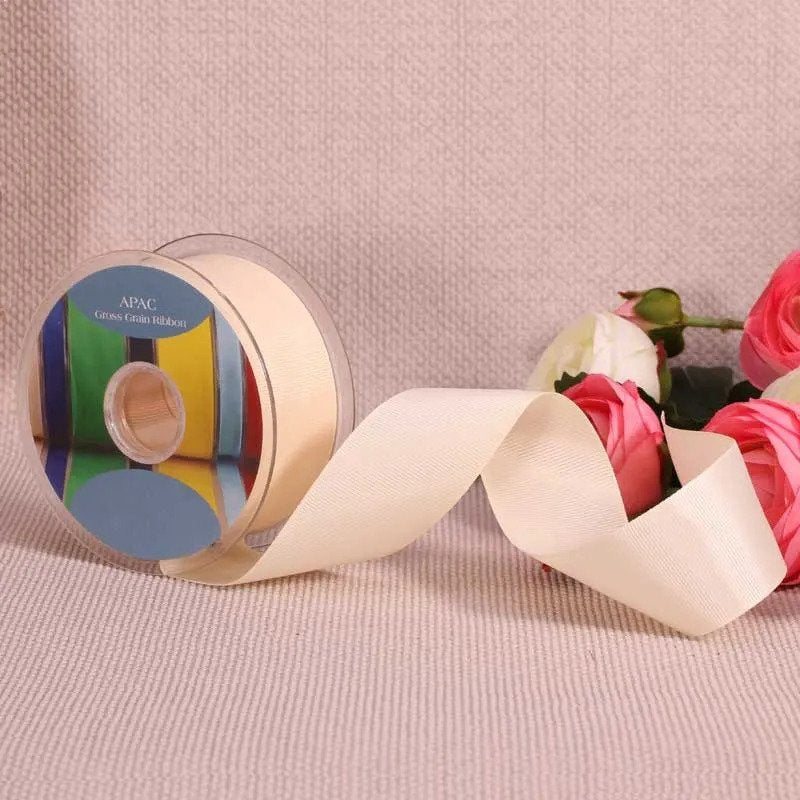 Cream Gross Grain Ribbon (38mm x 20m)