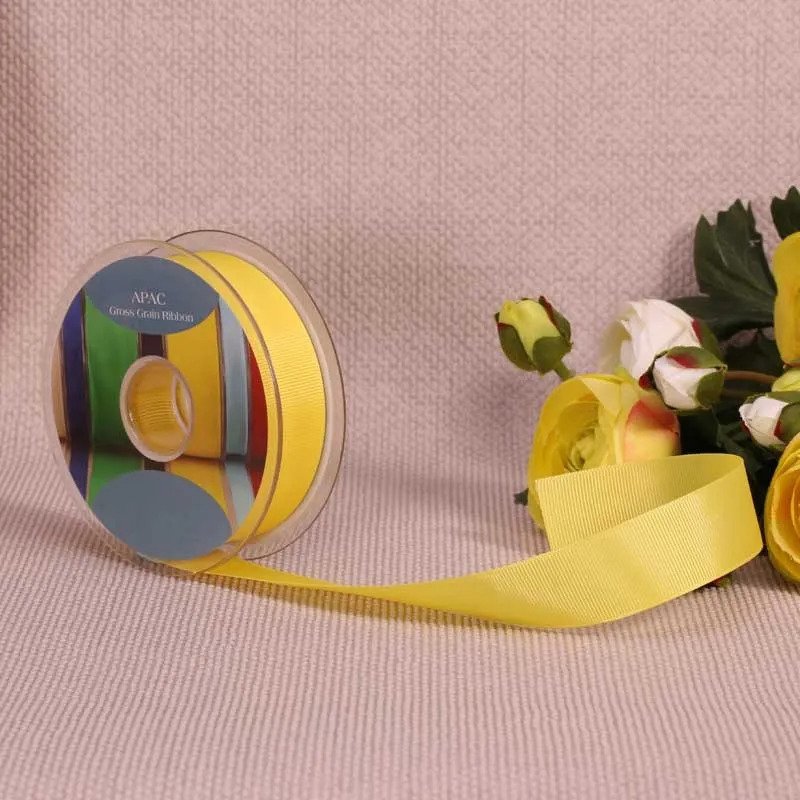 Yellow Gross Grain Ribbon (25mm x 20m)