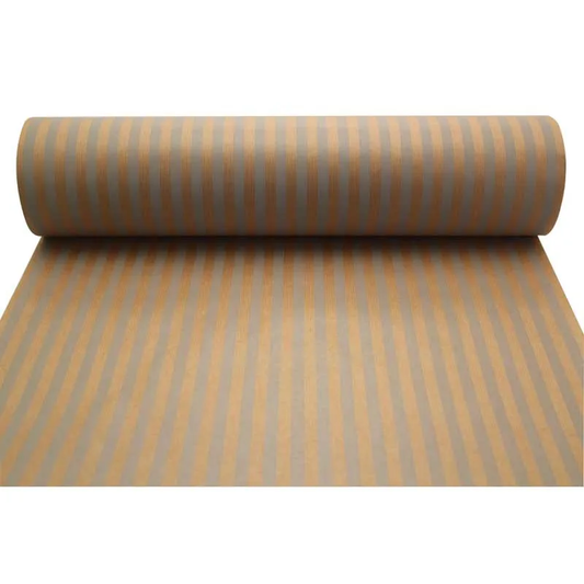 White / Grey Stripes Natural Kraft Paper (W50cm x L100m)